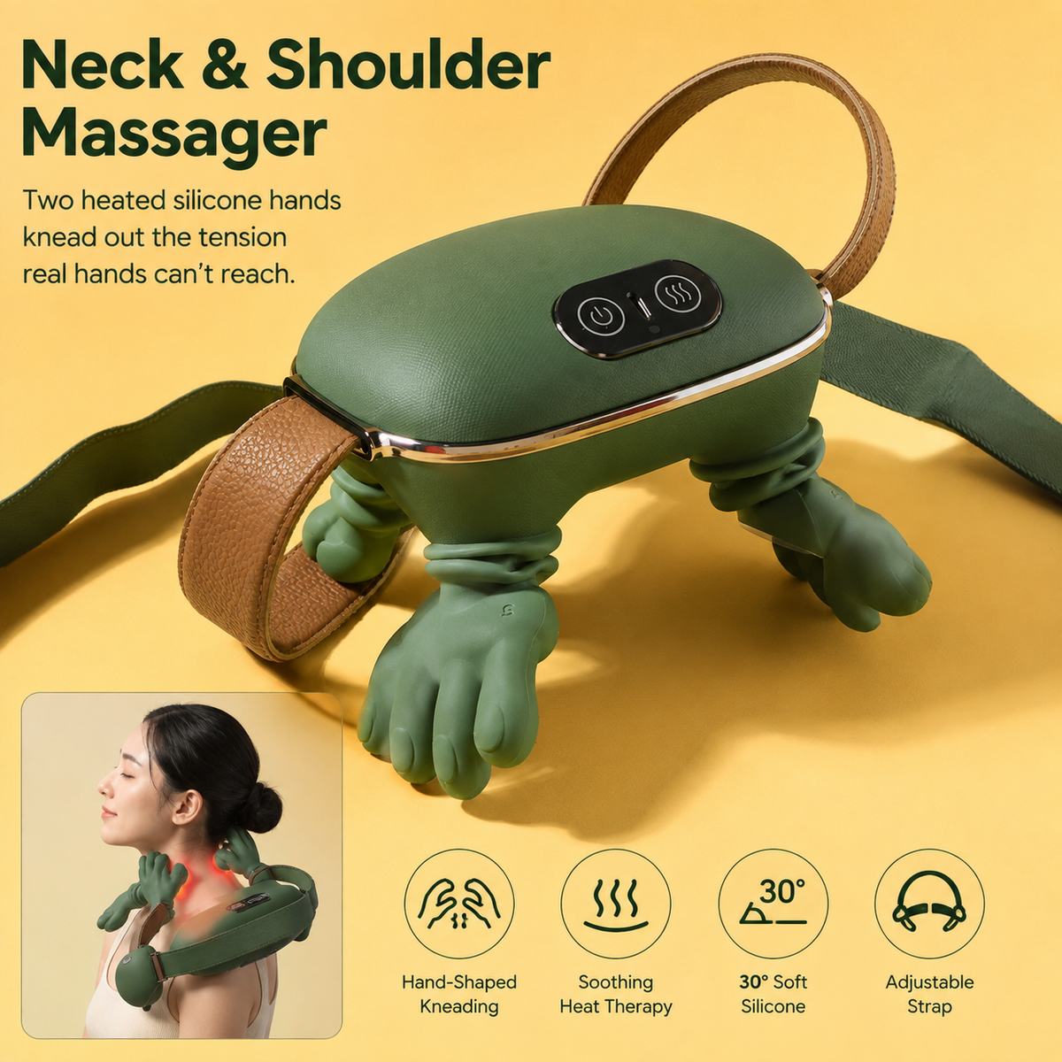 Long Rechargeable Kneading Neck &amp; Shoulder Massager